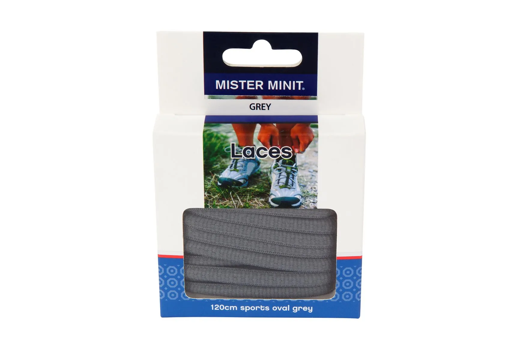 120cm Sports Oval Grey Laces