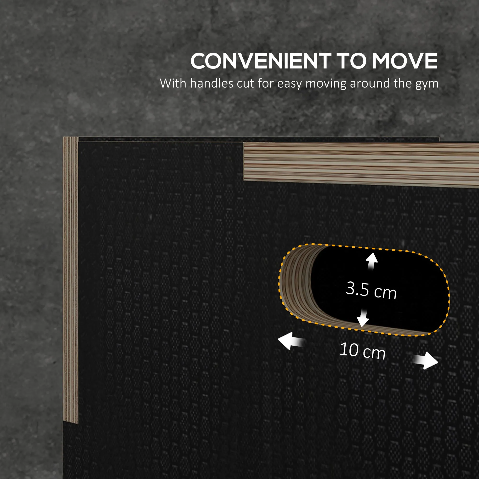 41/51/61cm Plyometric Jump Box, Wooden Plyo Box for Home Gym