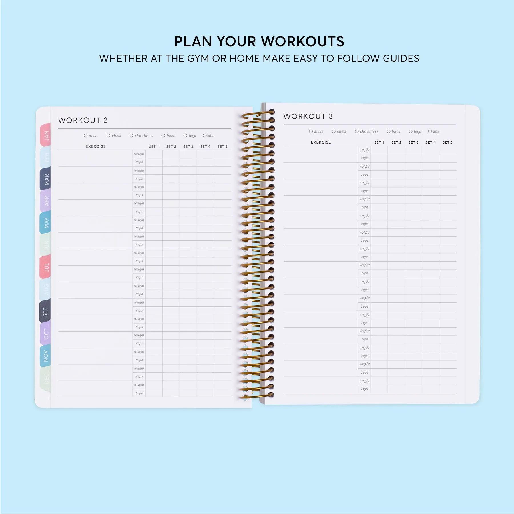 6x9 Fitness Planner - Field Flowers Blue