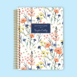 6x9 Fitness Planner - Field Flowers Blue