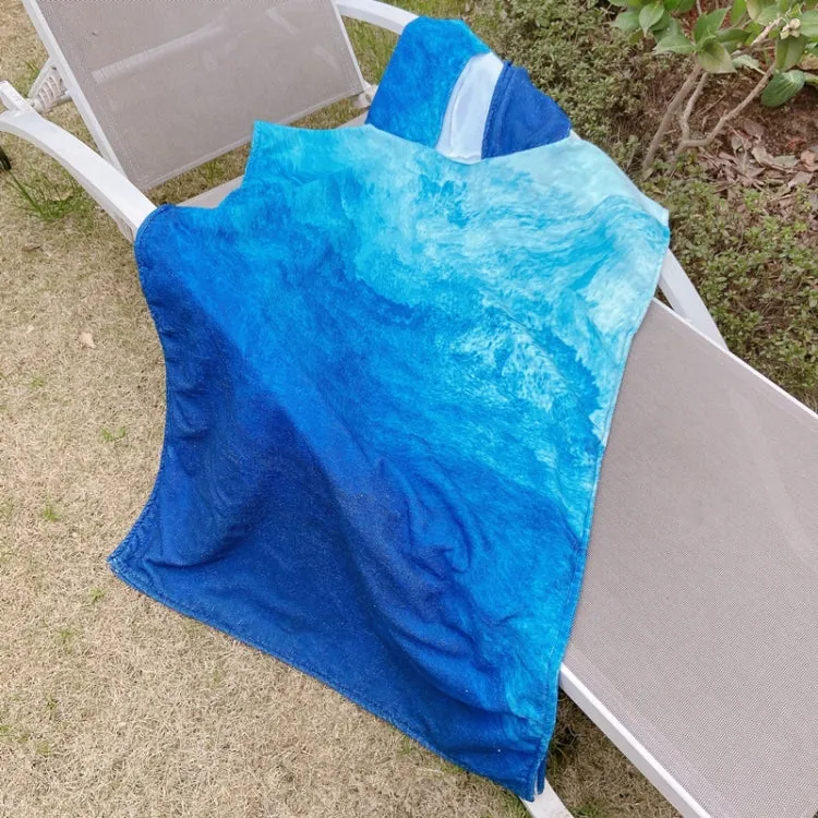 Adult Hooded Bath Towel Fine Fiber Beach Quick Dry Bathrobe, Size: 110x75cm(Snow Mountain)