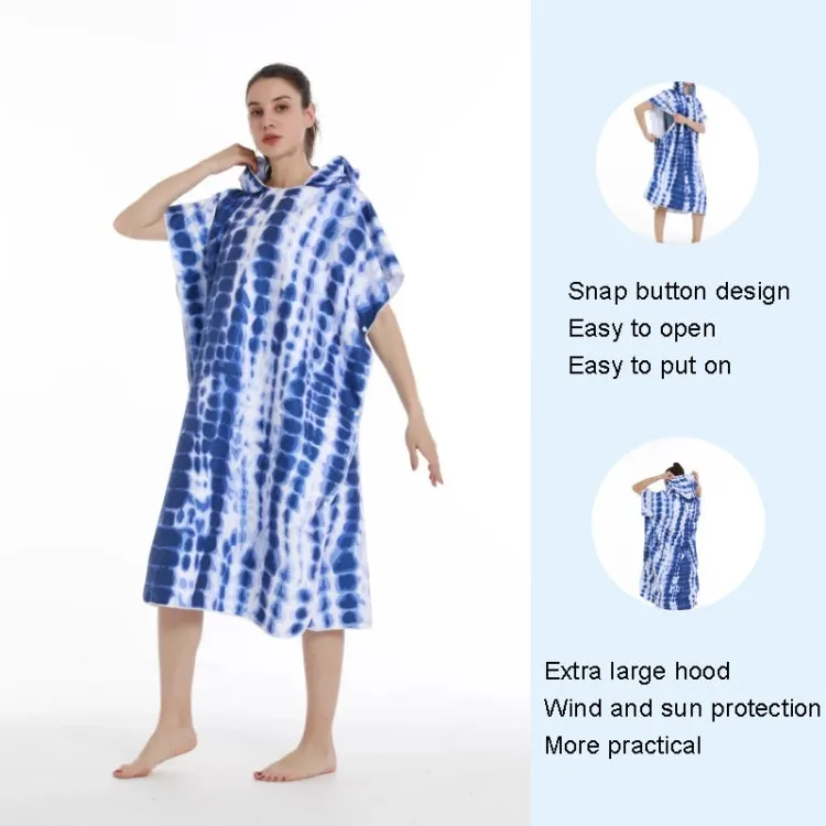 Adult Hooded Bath Towel Fine Fiber Beach Quick Dry Bathrobe, Size: 110x75cm(Snow Mountain)