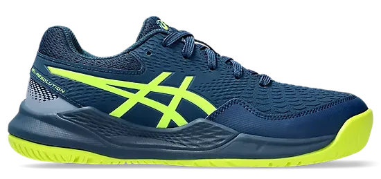 Asics Gel-Resolution 9 GS Mako Blue/Safety Yellow Youth Tennis Shoes