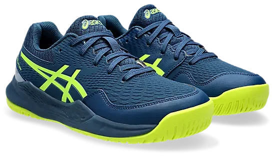 Asics Gel-Resolution 9 GS Mako Blue/Safety Yellow Youth Tennis Shoes
