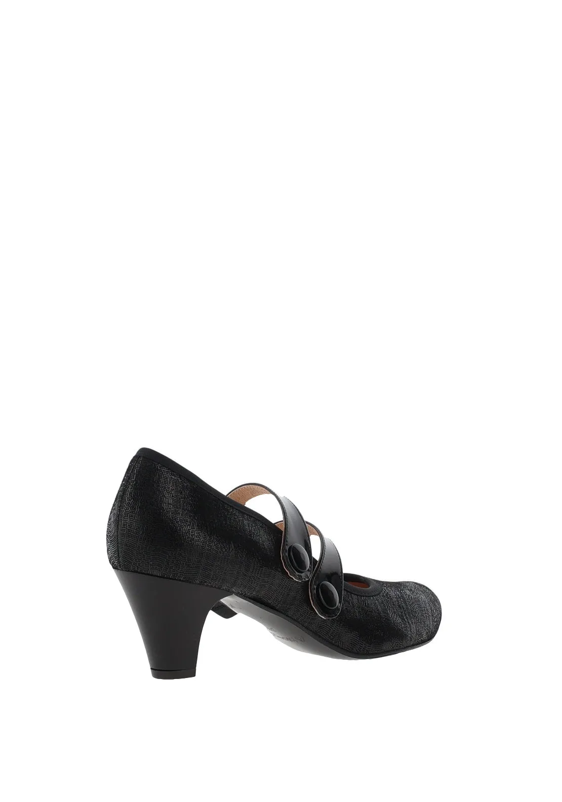 Bioeco by Arka Patent Check Print Strap Heeled Shoes, Navy