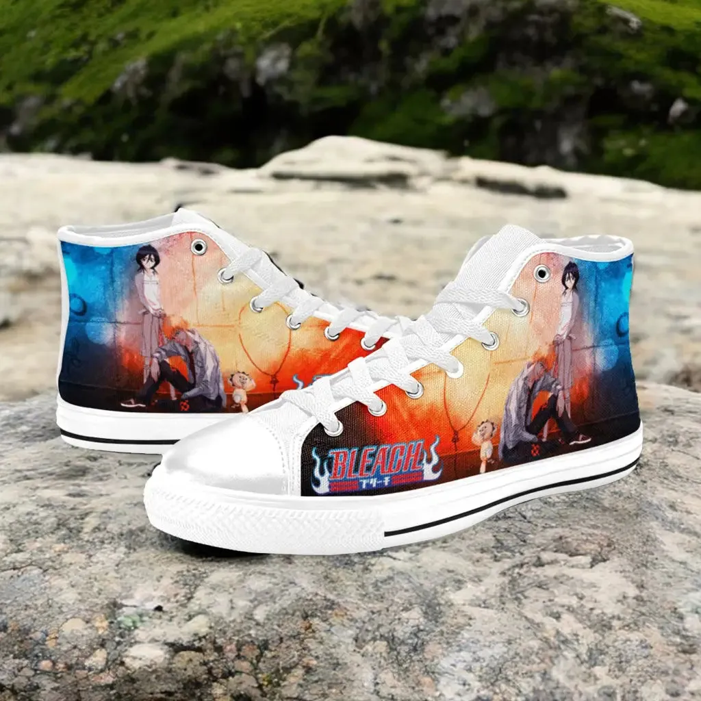 Bleach Ichigo Kurosaki Rukia Kuchiki Kon Shoes High Top Sneakers for Kids and Adults