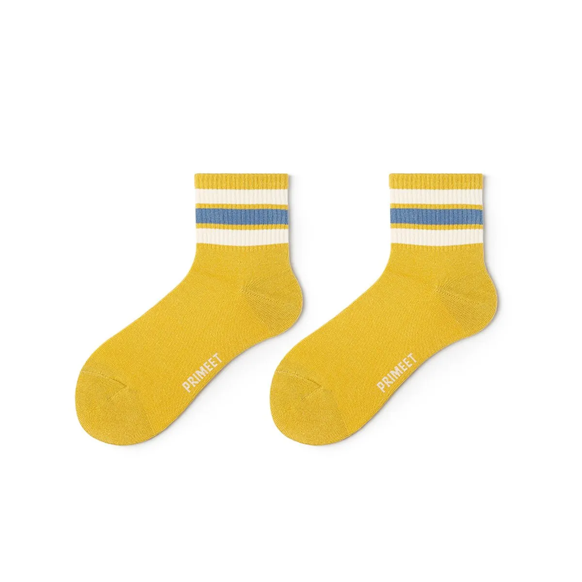 Color Pop Three Stripes All-season Women 5pcs Crew Socks Set