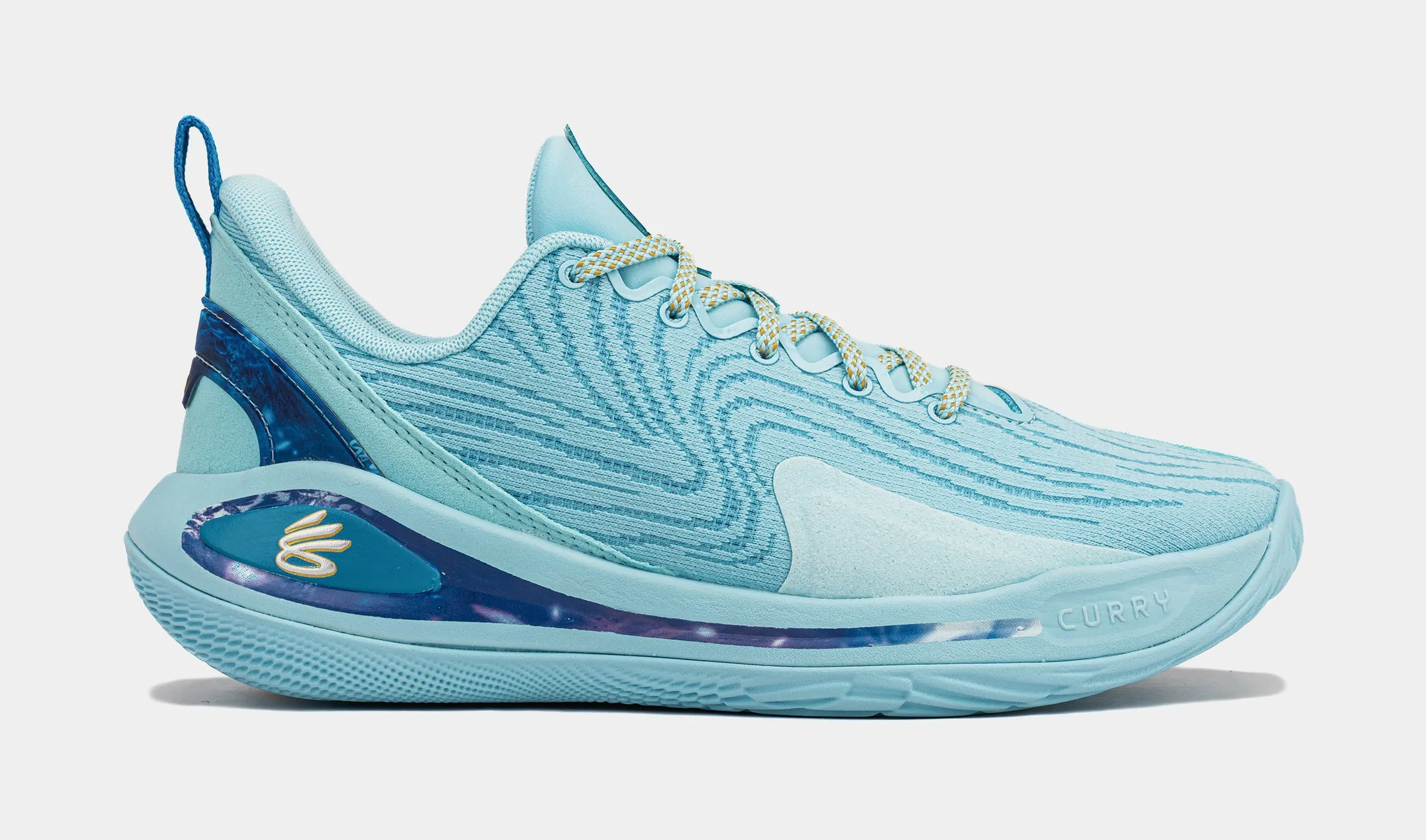 Curry Flow 12 Pisces Grade School Basketball Shoes (Stream/White)
