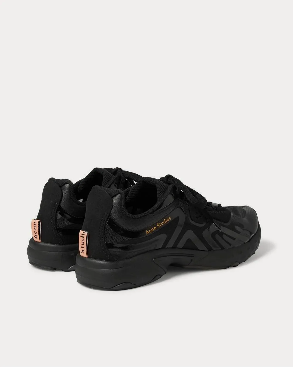 Faux Suede- and Rubber-Trimmed Ripstop  Black low top sneakers