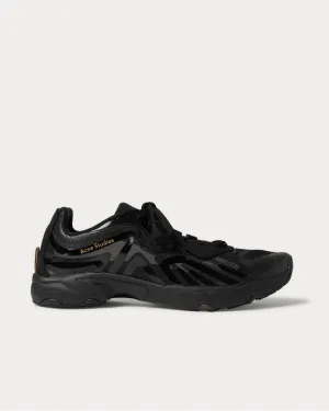 Faux Suede- and Rubber-Trimmed Ripstop  Black low top sneakers