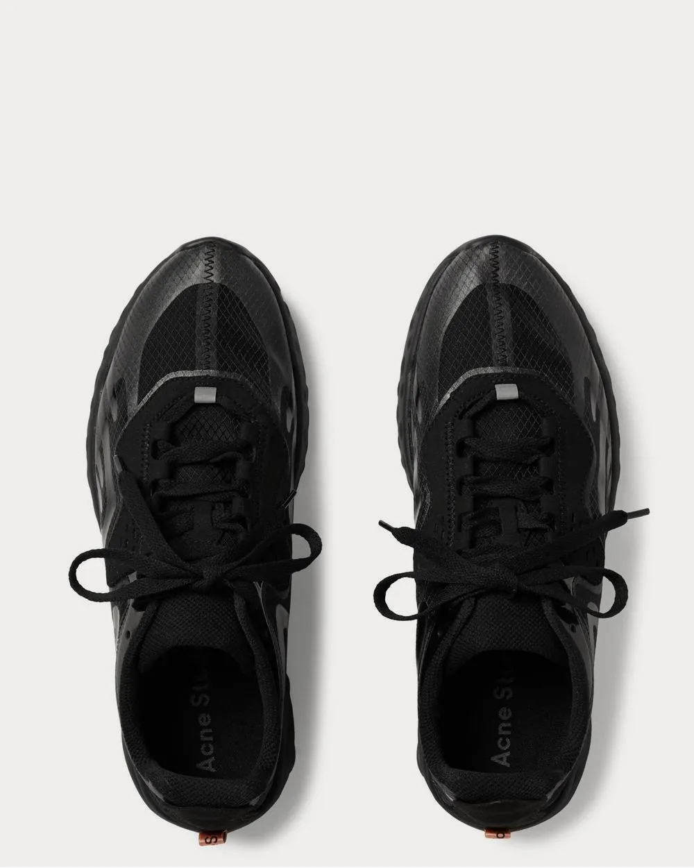 Faux Suede- and Rubber-Trimmed Ripstop  Black low top sneakers