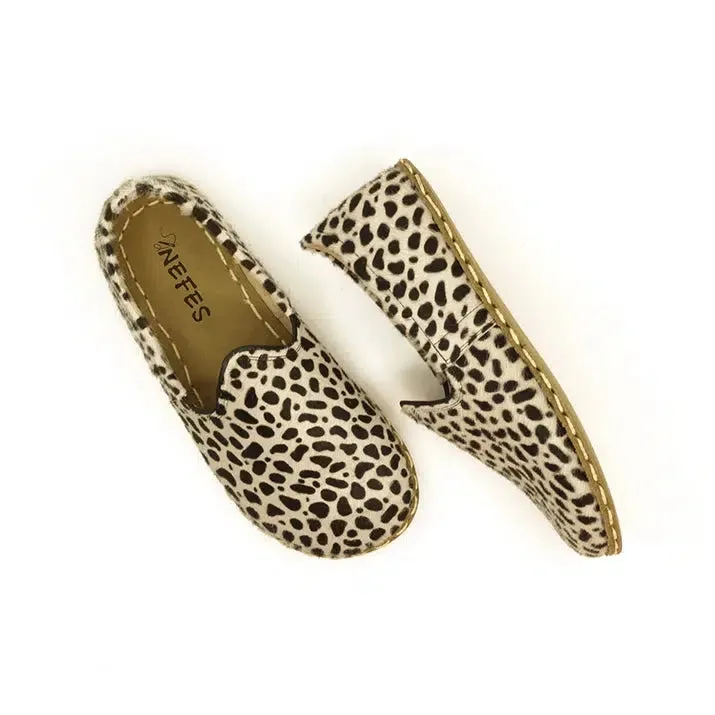 Handmade Leather Barefoot Shoes for Women - Leopard