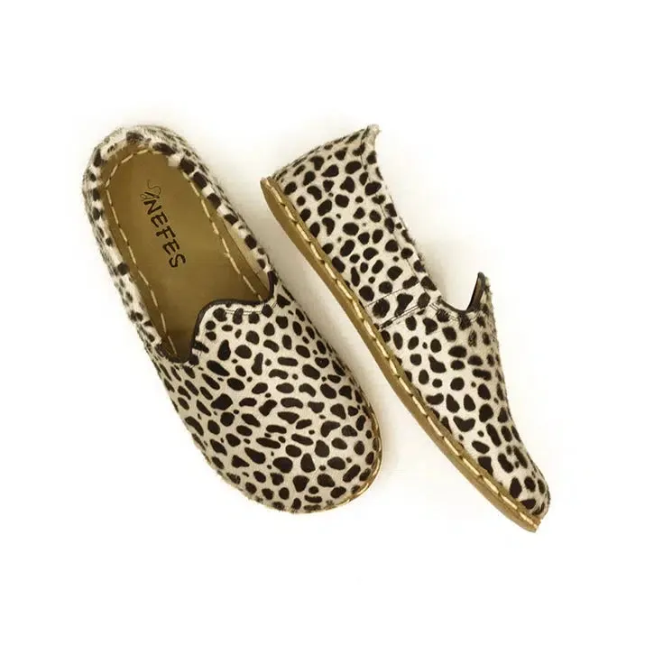 Handmade Leather Barefoot Shoes for Women - Leopard