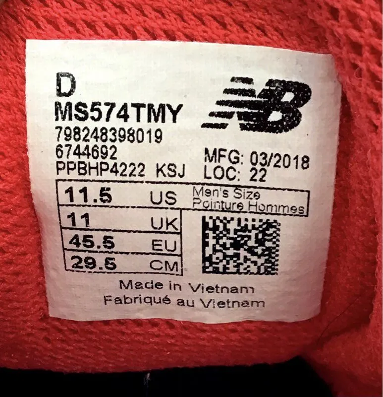 New Balance Men's 574 MS574TMY Red Athletic Shoes - Size 11.5