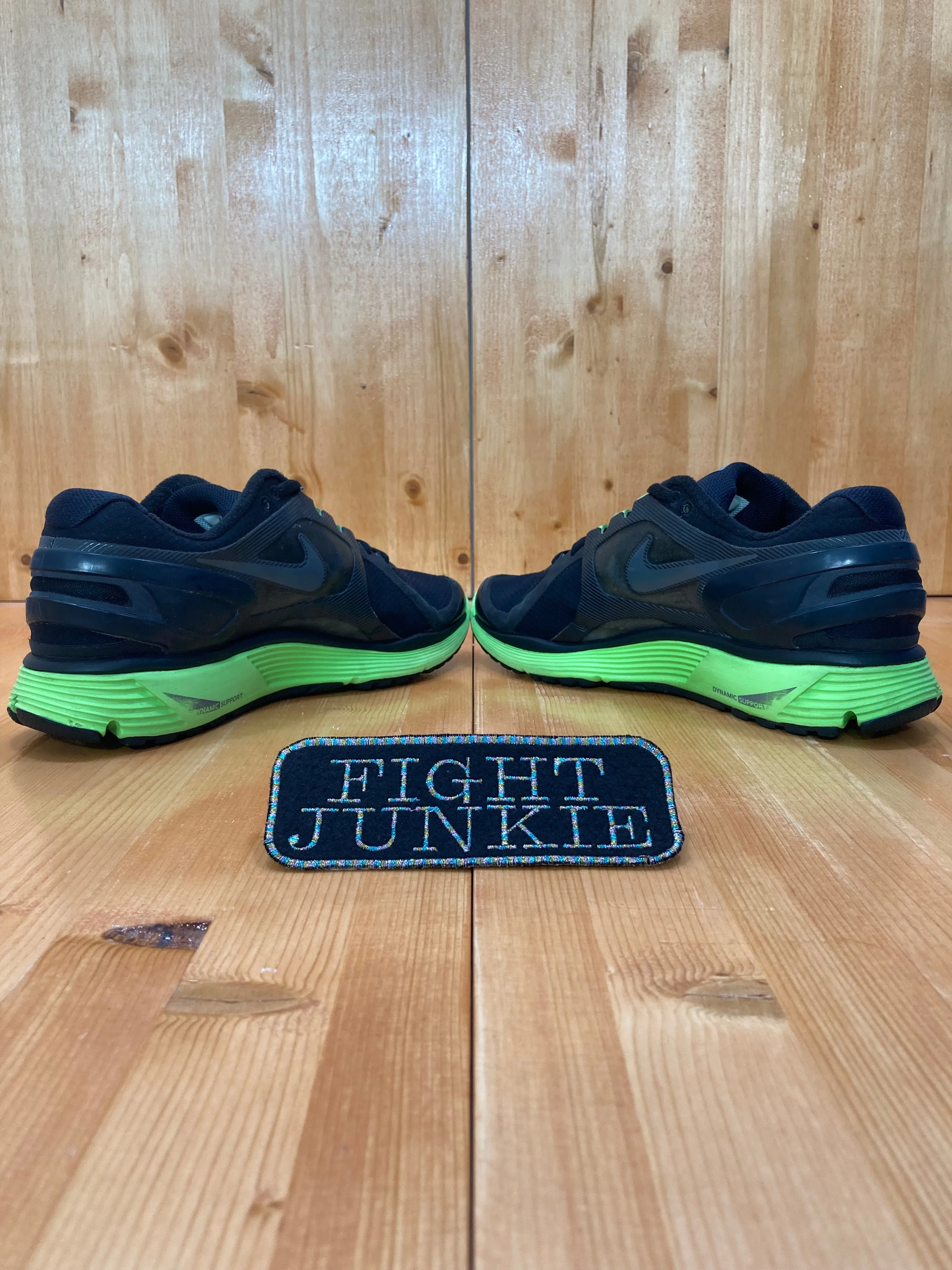NIKE LUNARECLIPSE  2 SHIELD Mens Size 8 Running Training Shoes Sneakers Black & Green 537918-003