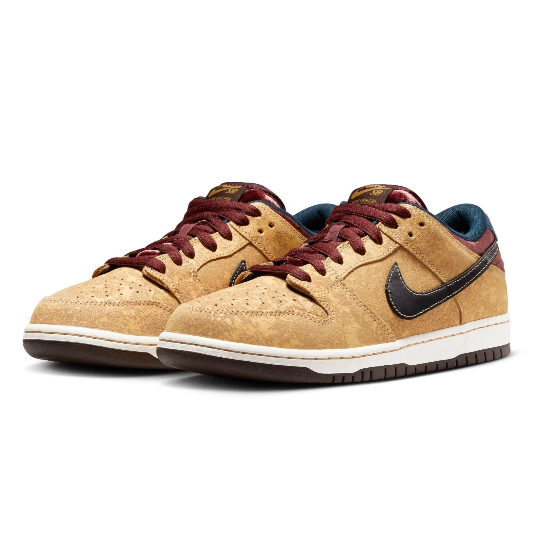 Nike SB Dunk Low Pro Skateboard Shoe - Celestial Gold/Black-Dark Team Red