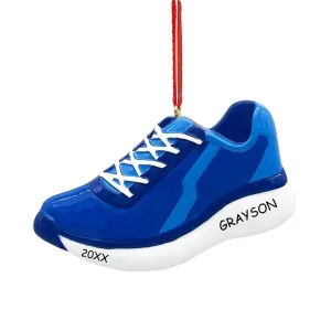 Personalized Running Shoe Sports Christmas Ornament - Blue