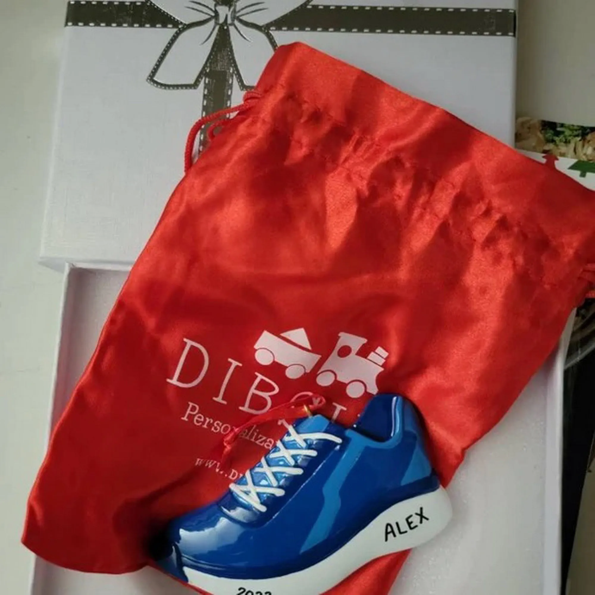 Personalized Running Shoe Sports Christmas Ornament - Blue