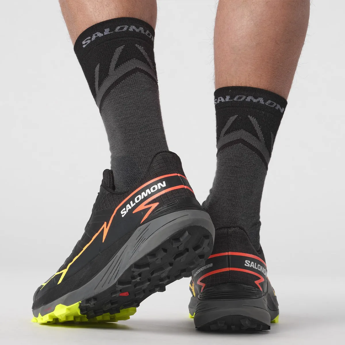 Salomon - Scarpe da trail running Thundercross Black Quiet Shade Fiery Coral - L47295400 - BLACK/QUIET/SHADE/FIERY/CORAL
