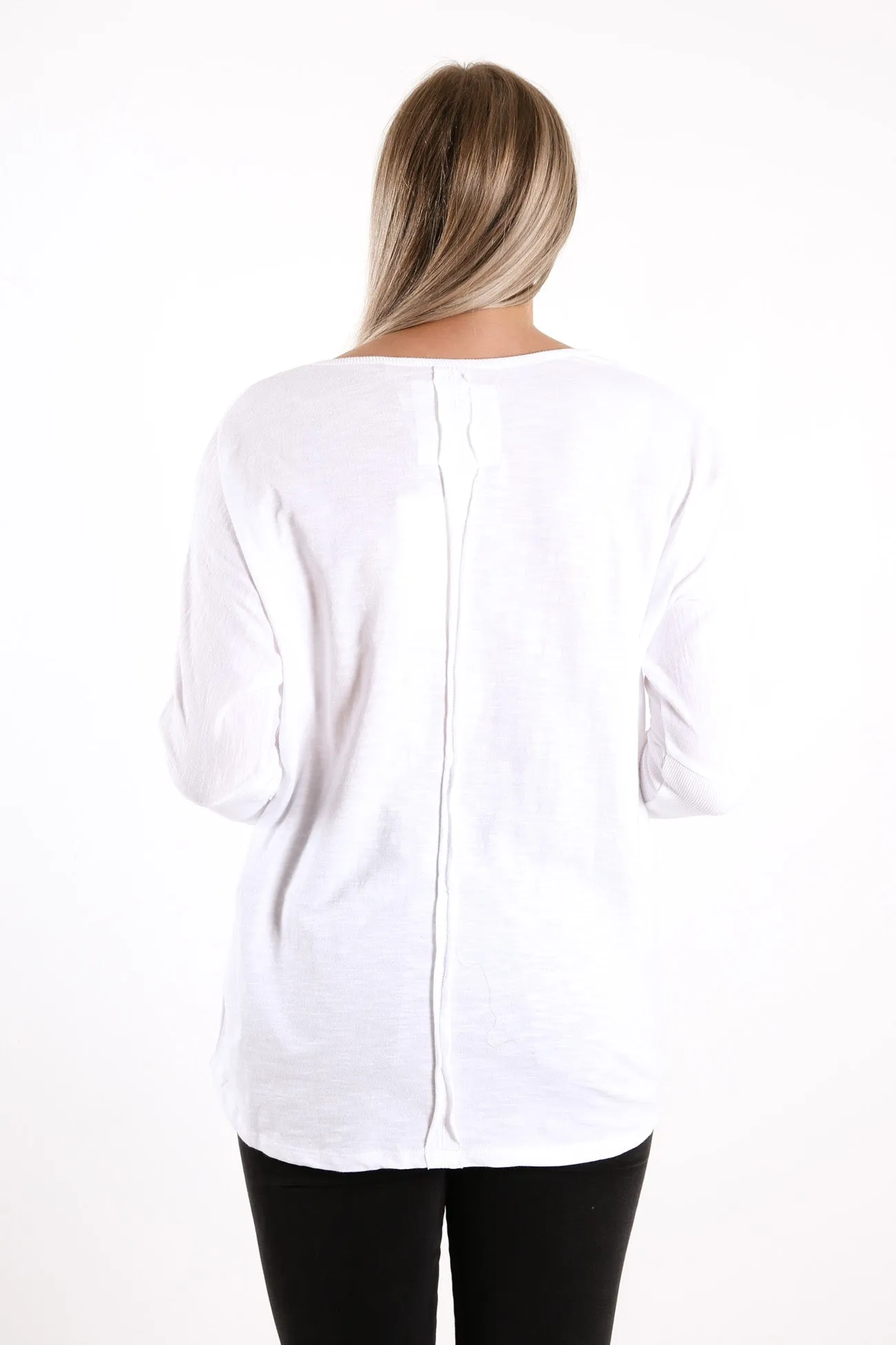 Sara Long Sleeve Top White