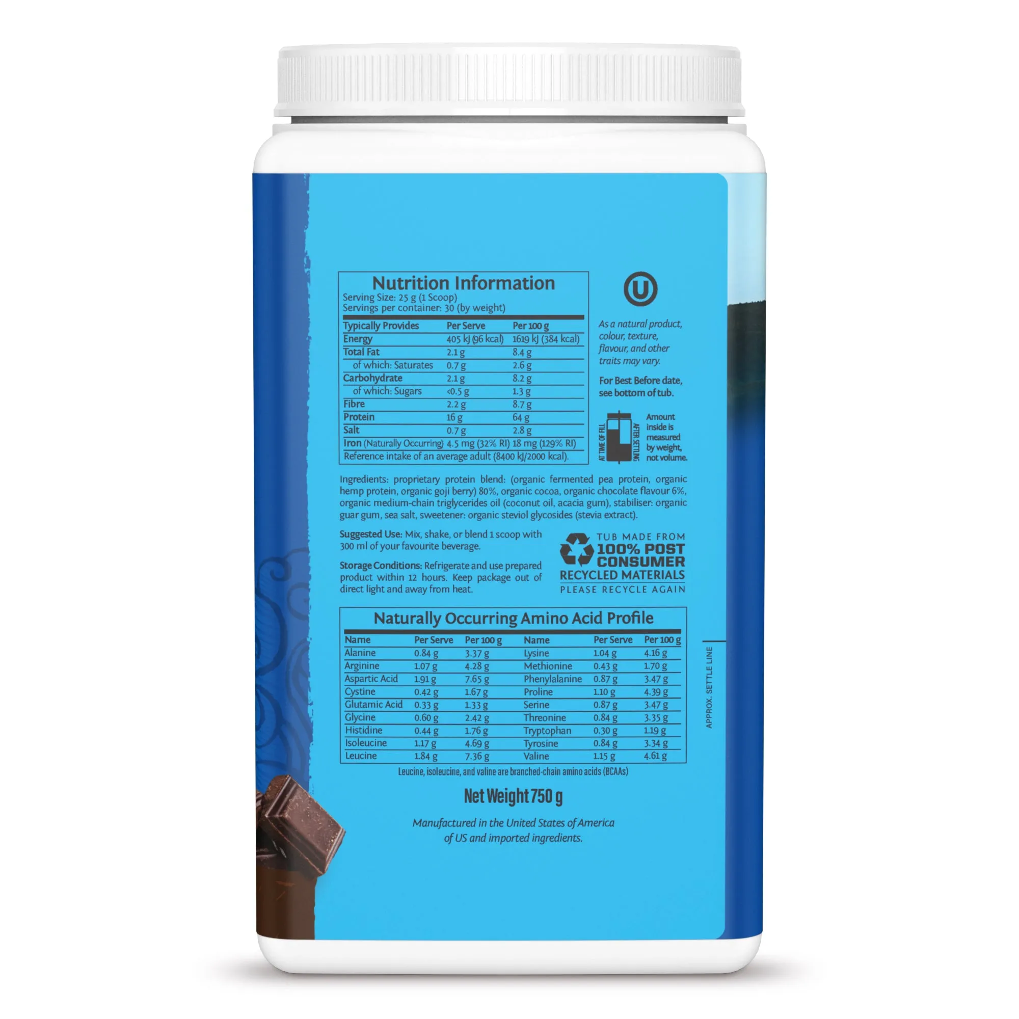 Sunwarrior Warrior Blend Chocolate 750g