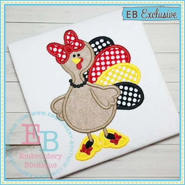 Turkey Bow Shoes Applique
