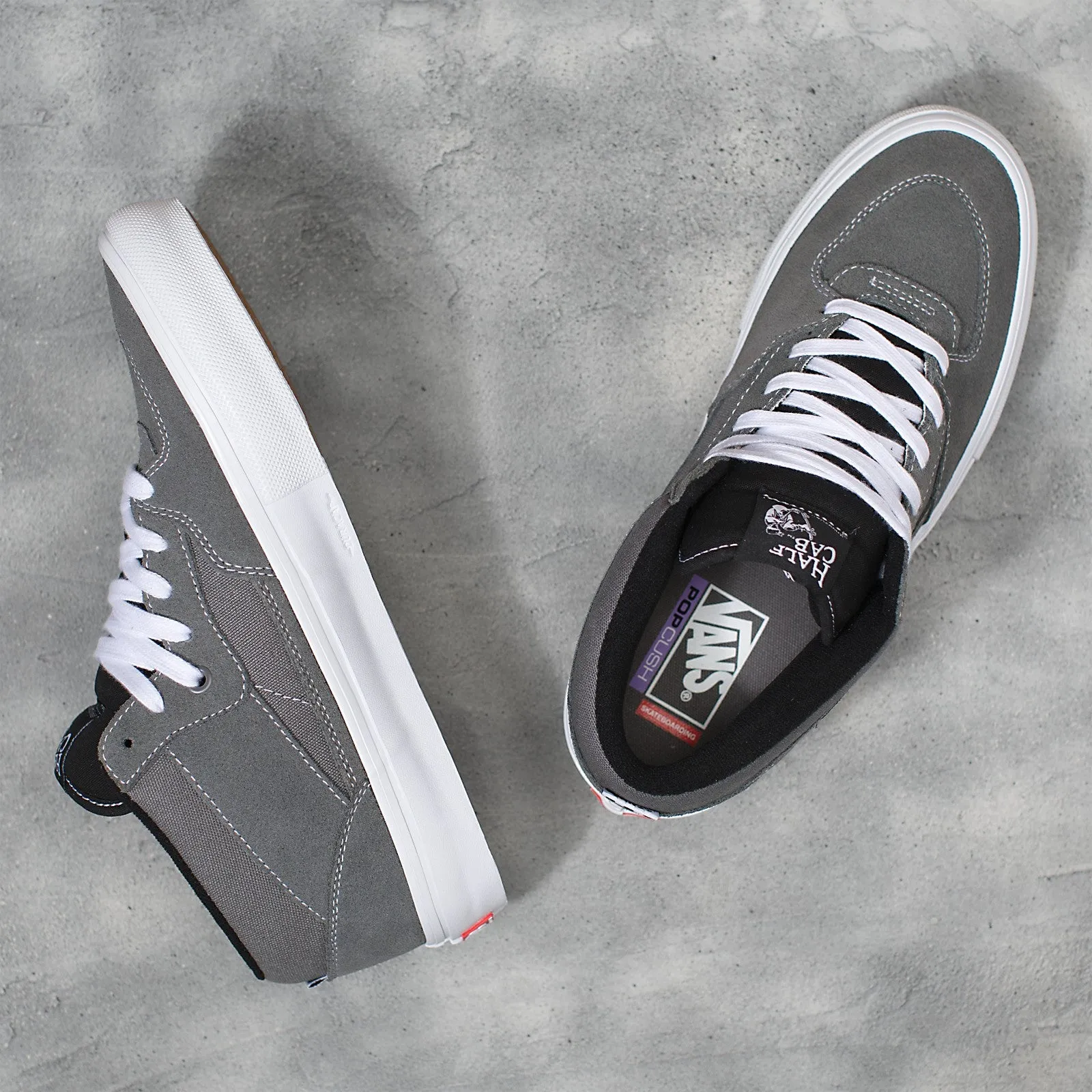 Vans Skate Half Cab Skateboard Shoe - Grey/White