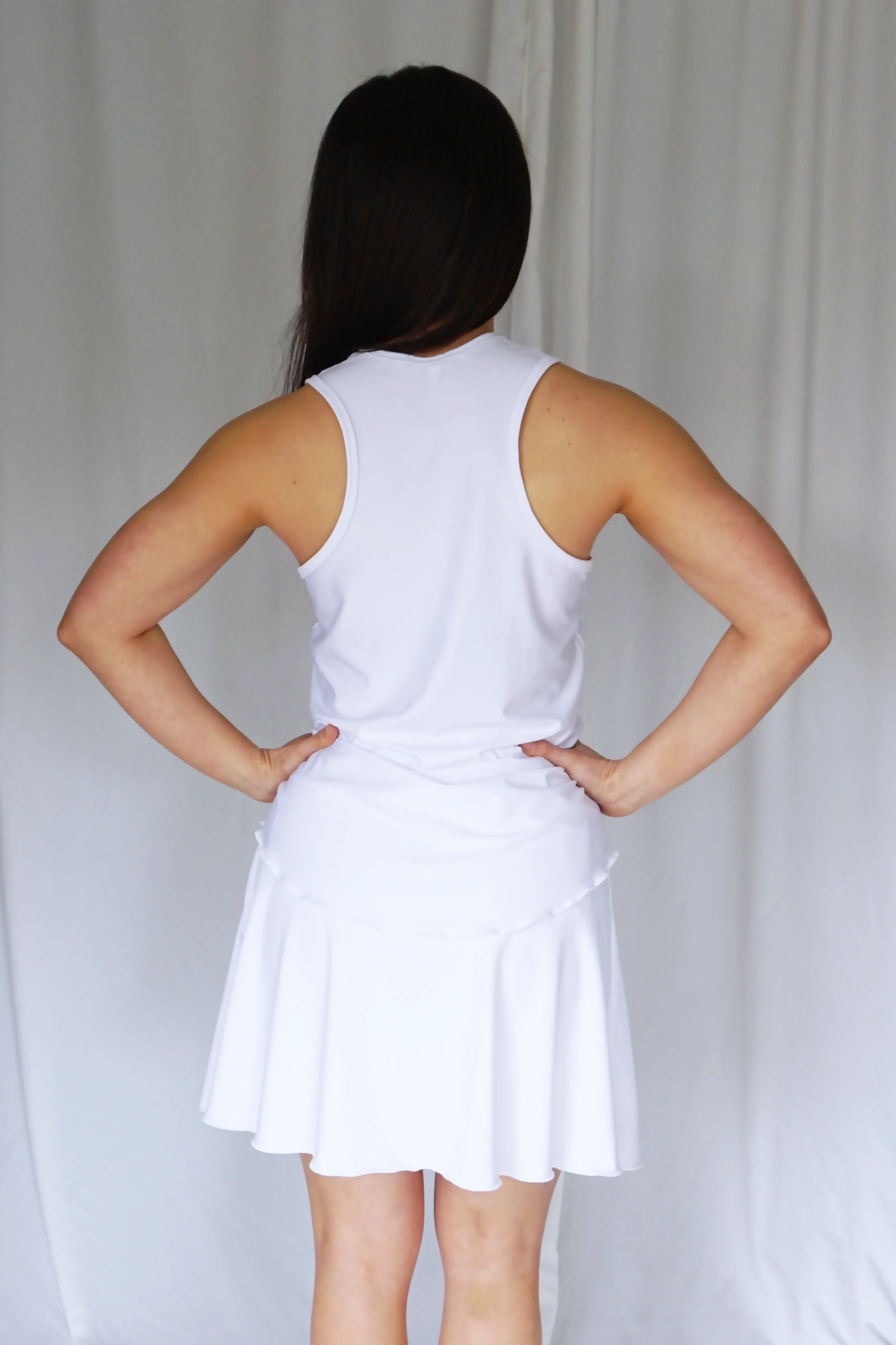 White Flounce Skort