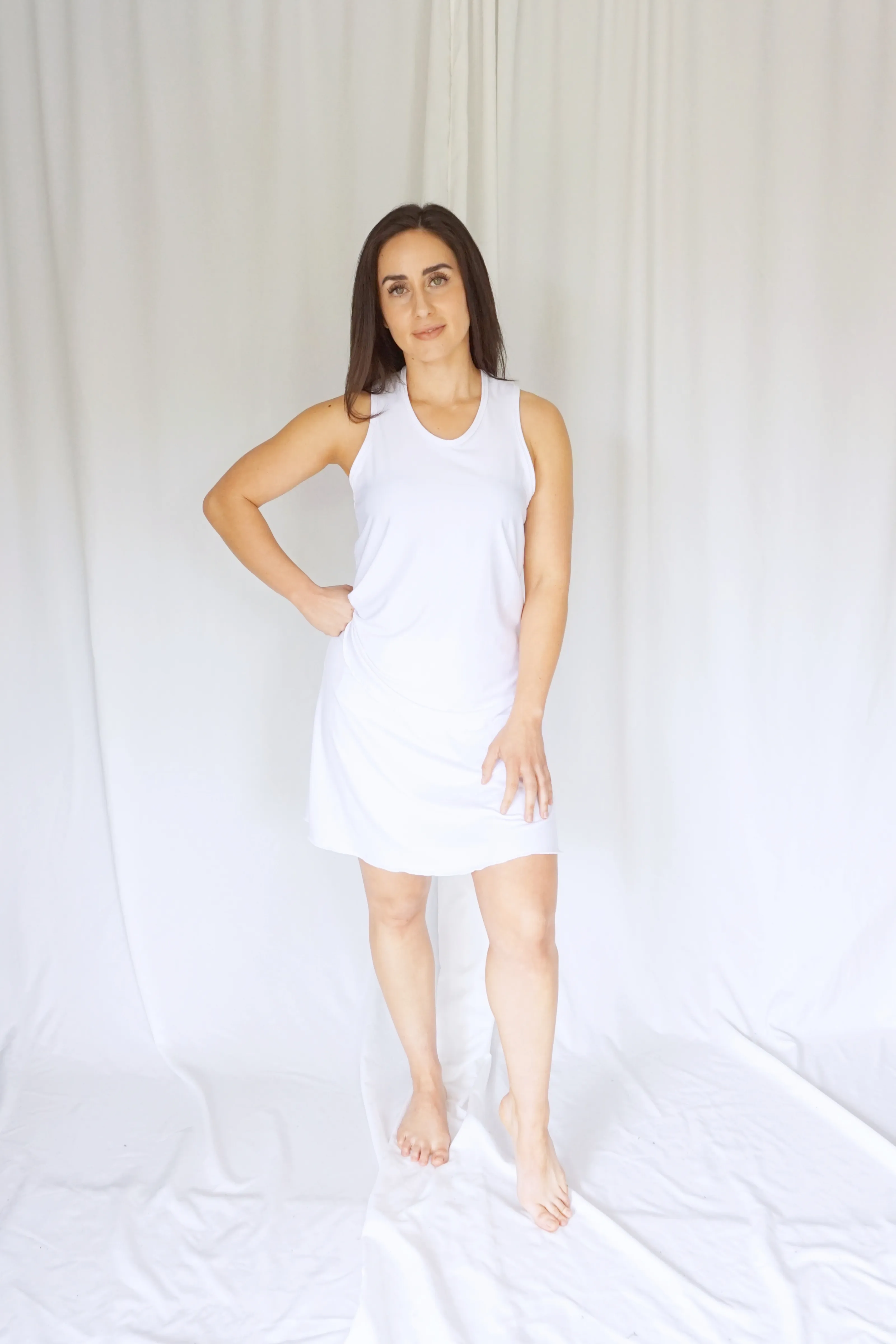 White Flounce Skort