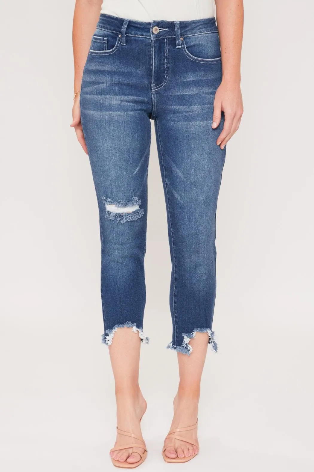 Women's High Rise Vintage Straight Fray Hem Jean