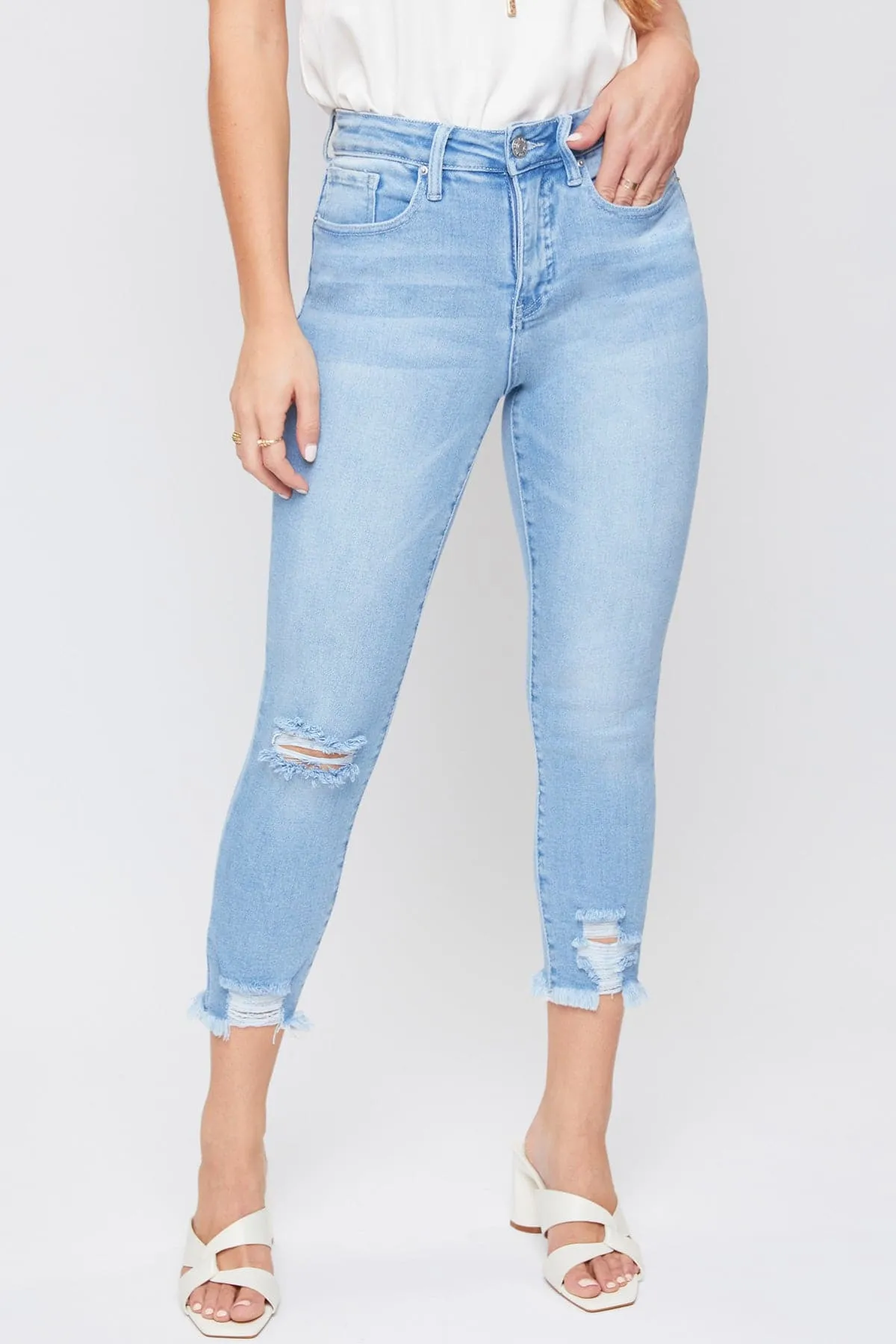 Women's High Rise Vintage Straight Fray Hem Jean