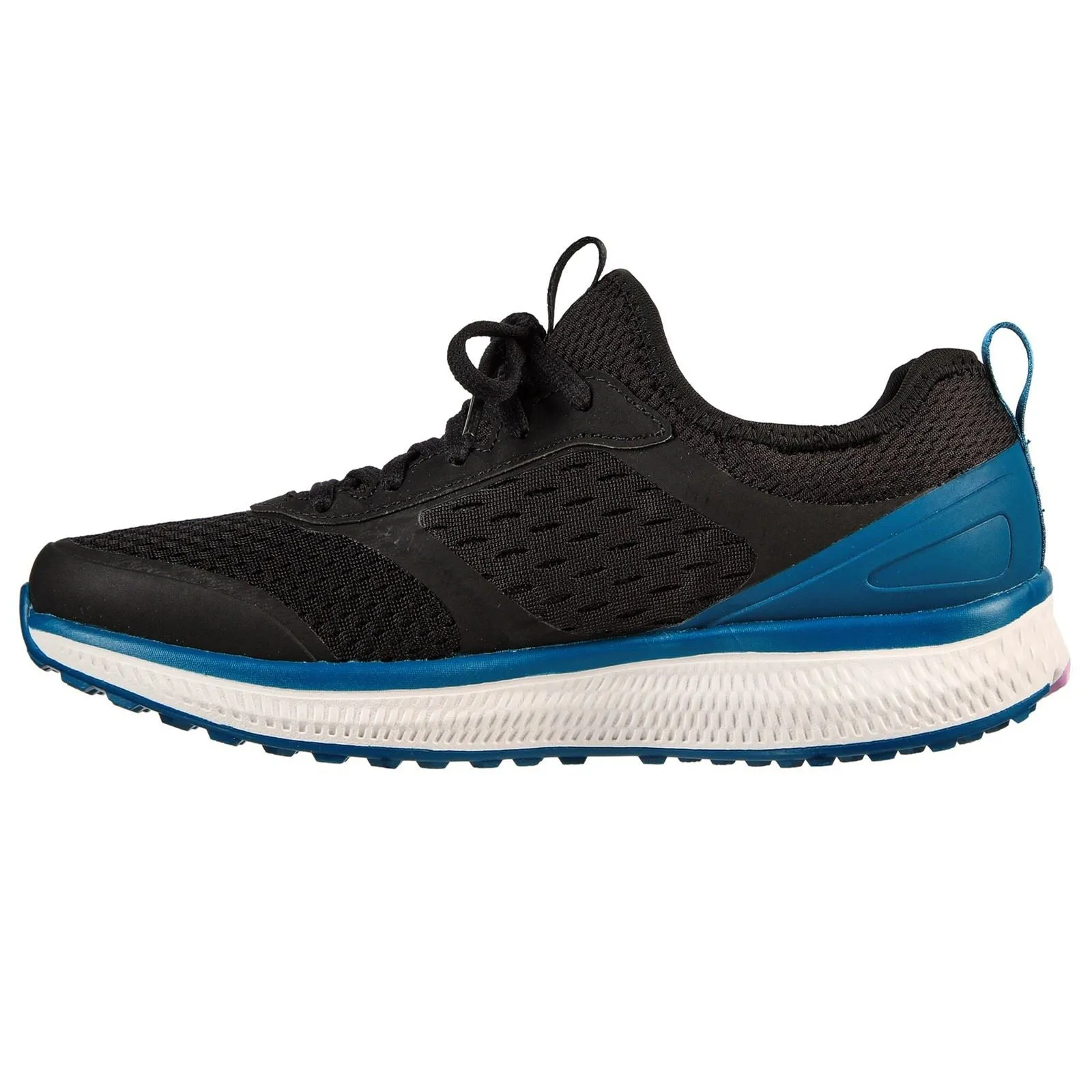 Women's Wide Fit Skechers 128276 Go Run Consistent Vivid Sneakers - Black