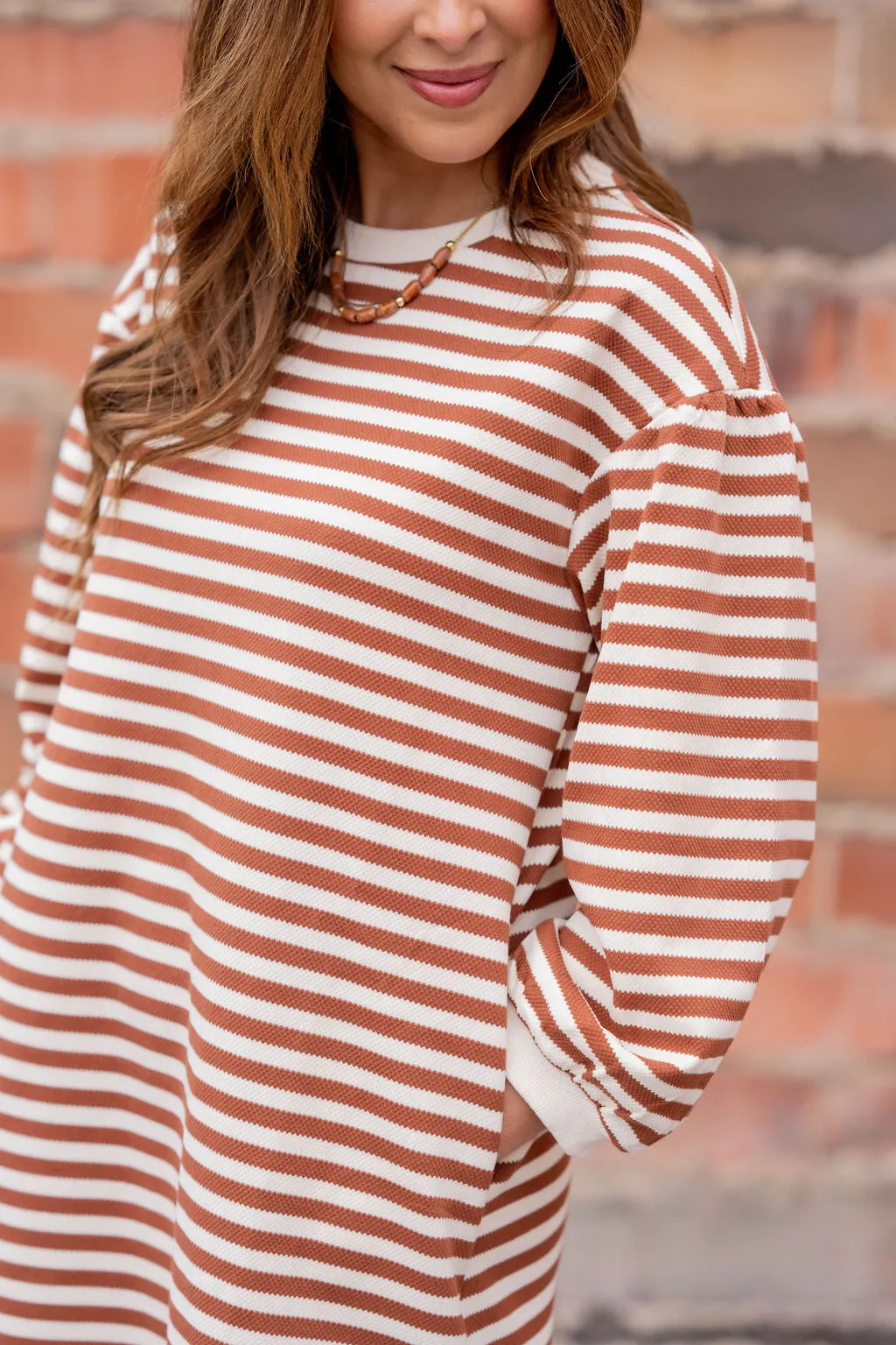 Zig Zag Stripes Long Sleeve Dress