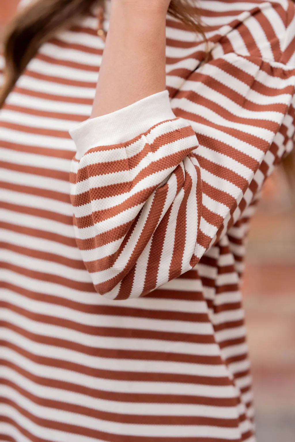 Zig Zag Stripes Long Sleeve Dress